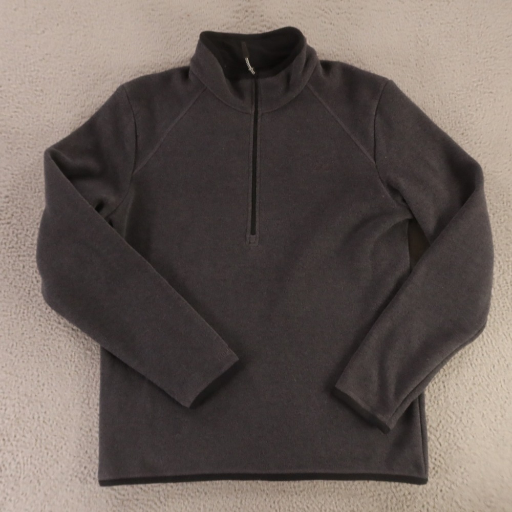 Koppen Sweater Mens L Gray Polyester Fleece 1/2 Zip Mock Neck‎
